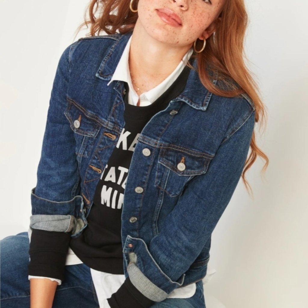 Old Navy Jean Jacket New Dark Authentic Old Navy Jean Jacket New Dark Authentic